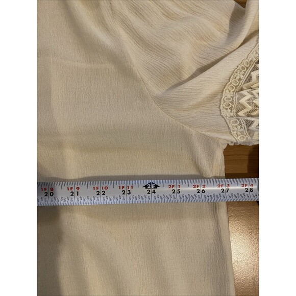 Keren Hart Ivory Embroidered Crochet Boho Blouse Tunic Top Shirt Womens 1X- New - Picture 16 of 16